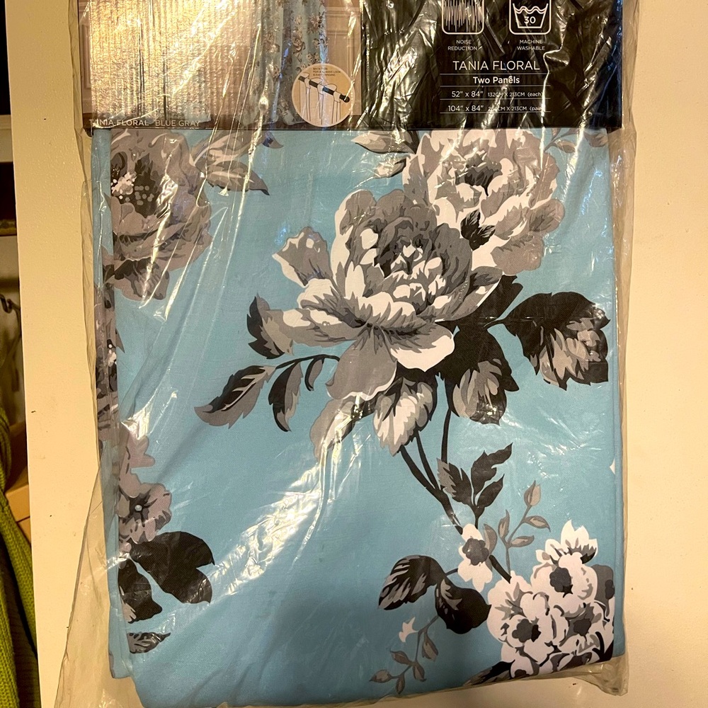 Room Darkening Tania Floral Curtain Panels - 2 Packages (2 panels in each)